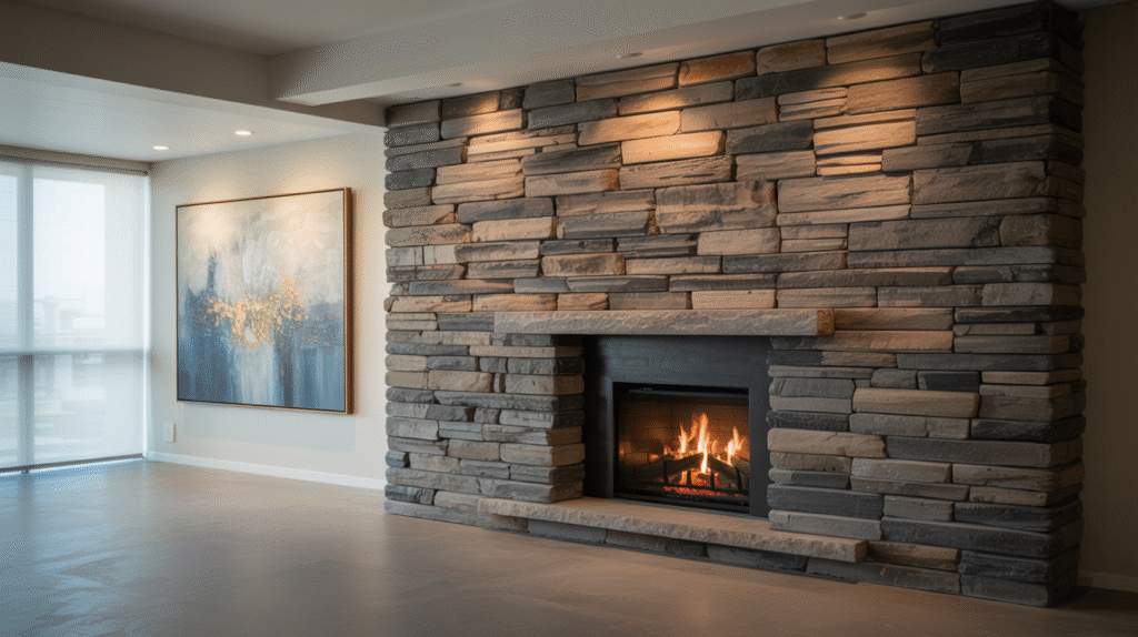 Stacked Stone Feature Wall