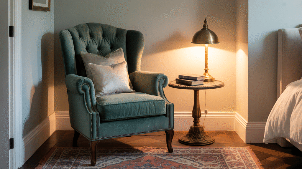 Velvet Upholstered Armchair