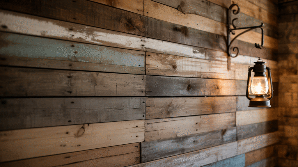 Distressed Wood Plank Wall