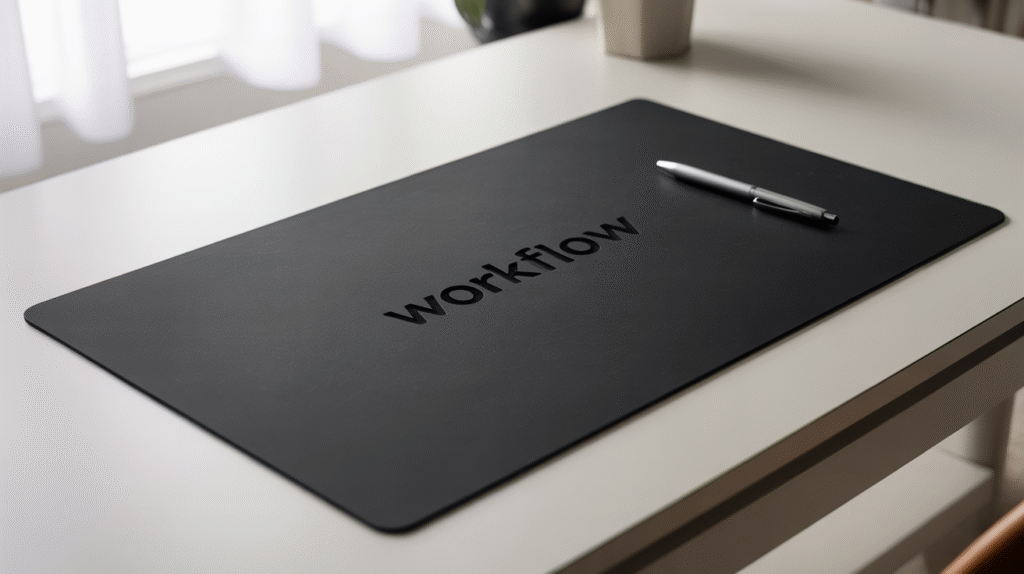 Sleek Black Desk Mat
