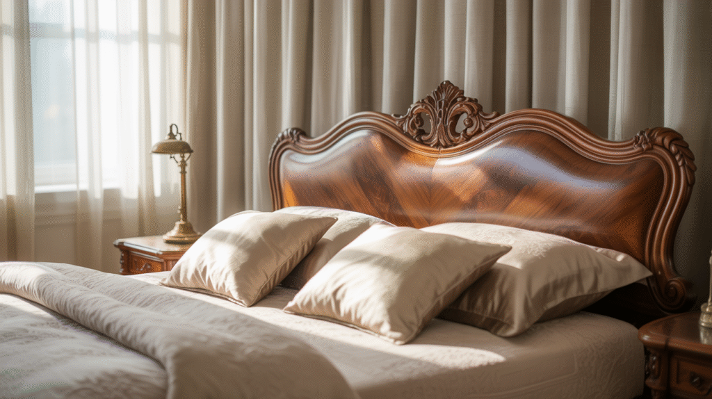 Walnut Sleigh Bed