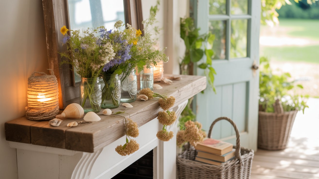 20 Summer Mantel Styling Ideas for a Cheerful, Inviting Space