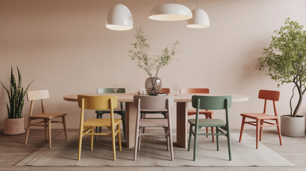 Colorful Mismatched Dining Chairs