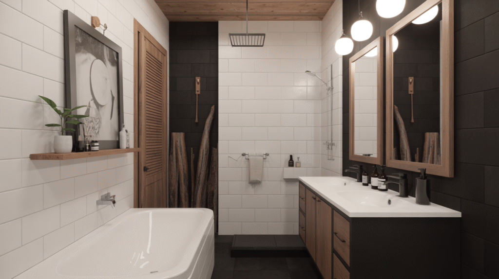 Natural Wood Accents for Warmth