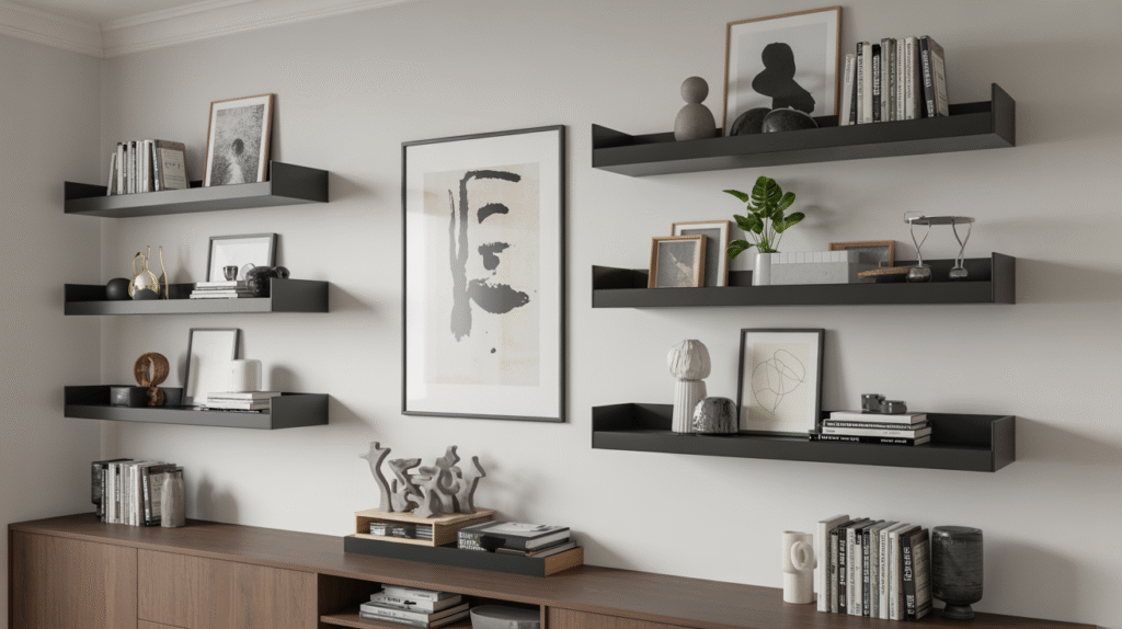 Black Floating Shelves