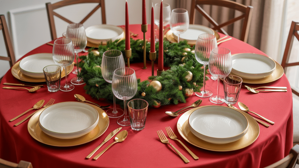 Bright Red Tablecloth