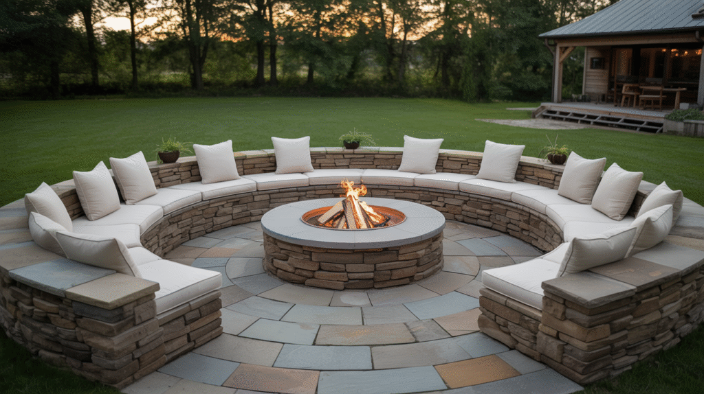 Circular Stone Fire Pit