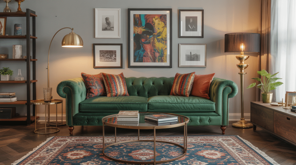 Velvet Chesterfield Sofa