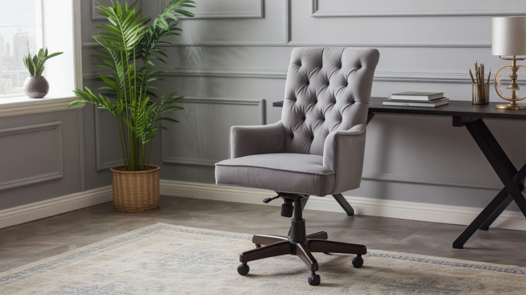 Tufted Gray Office Chair