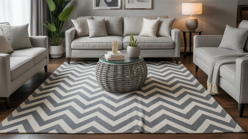 Gray Chevron Rug