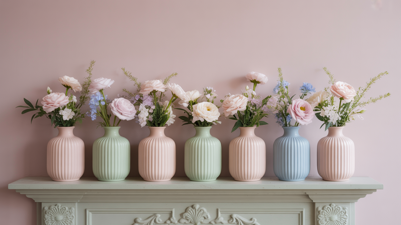 Pastel-Colored Vases
