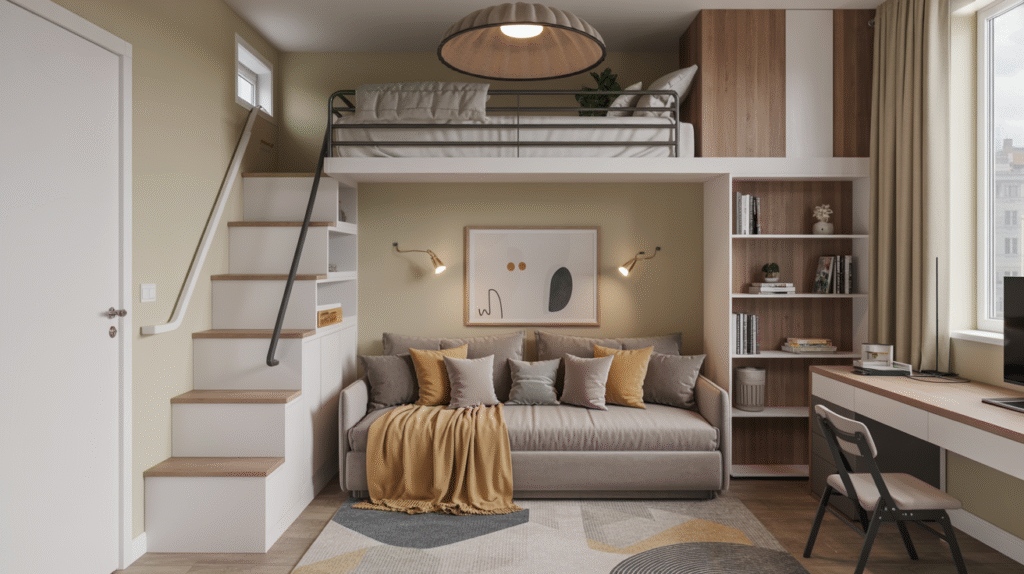 Loft Bed with Seating Area