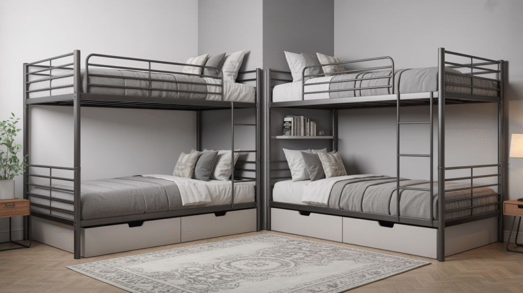 Metal Bunk Beds with Storage