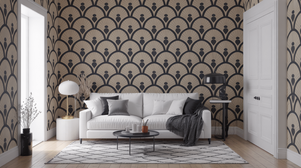 Patterned Black and White Wallpaper