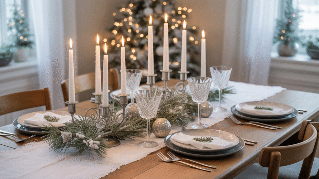 Soft Snowy Table Runner