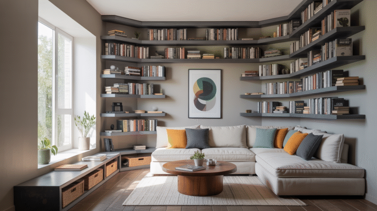 18 Corner Bookshelf Ideas to Maximize Awkward Spaces
