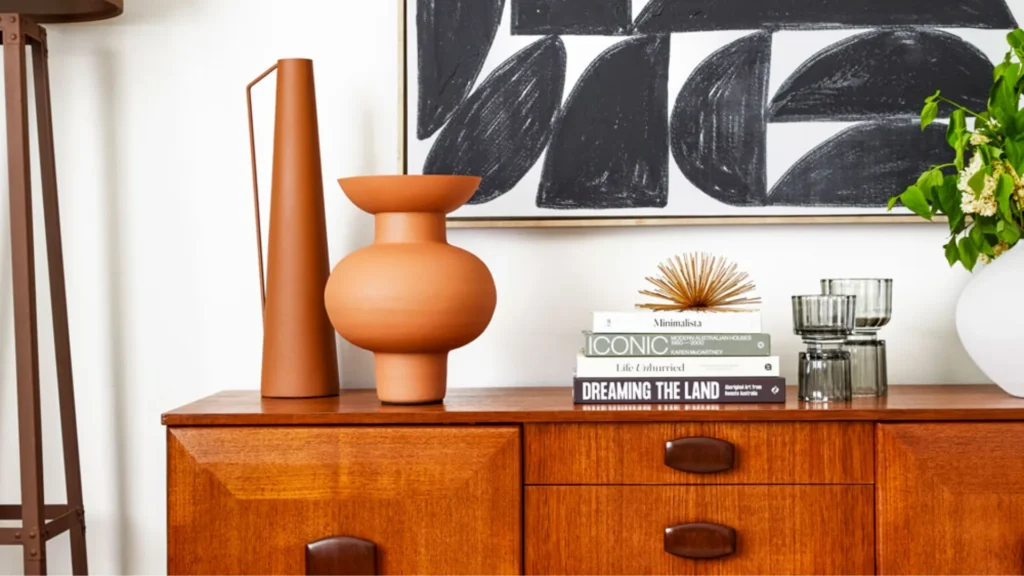 Teak Veneer Sideboard