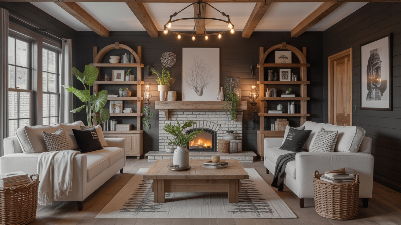 19 Black Farmhouse Living Room Ideas That Blend Elegance with Rustic Charm