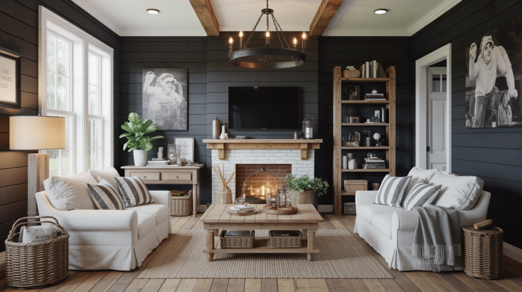 Black and White Walls: Drama with a Side of Charm
