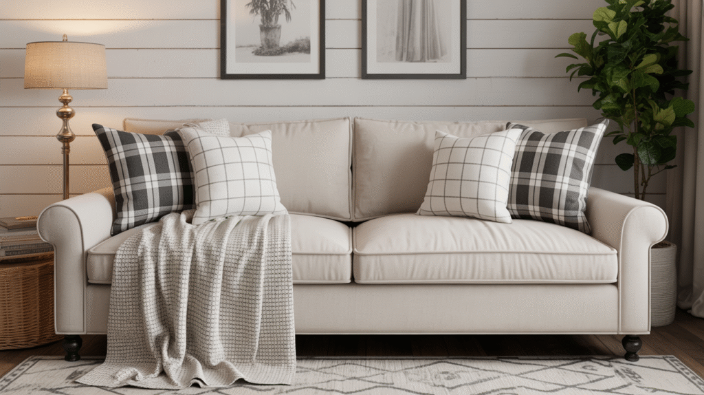 Black and White Plaid Pillows: A Farmhouse Favorite