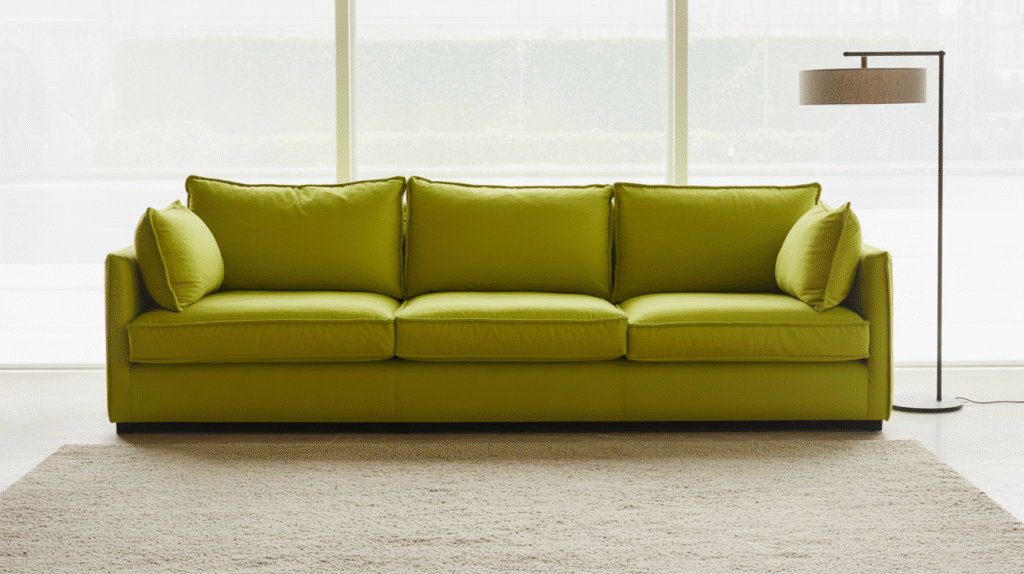 Lime Green Sofa as a Cheerful Focal Point