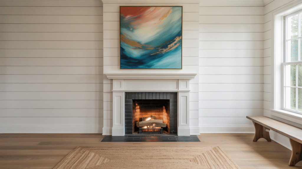 Modern Art Above Shiplap