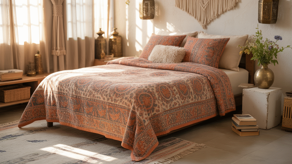 Indian Block Print Bed Cover