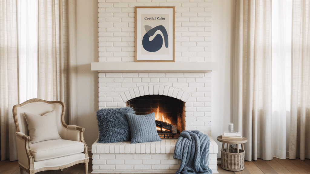 Blue Accents and White Brick