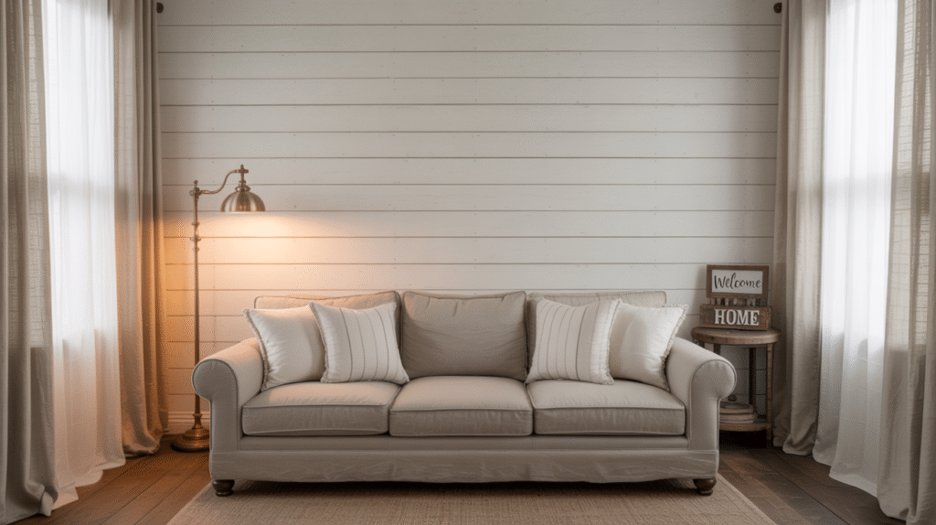 Paneled Accent Wall (Shiplap or Beadboard)