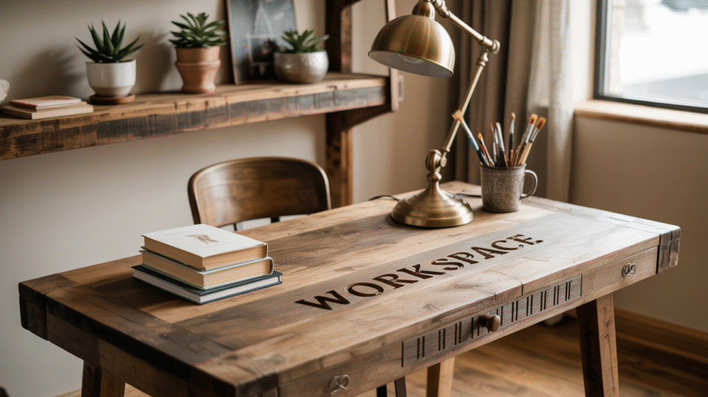 Reclaimed Wood Desk and Shelves