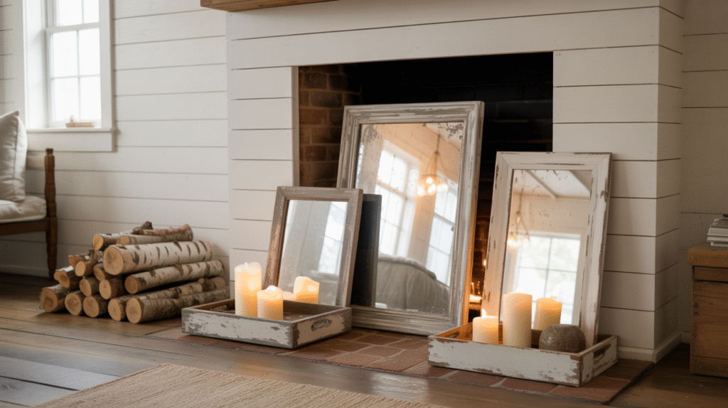 White Shiplap with Wooden Accents