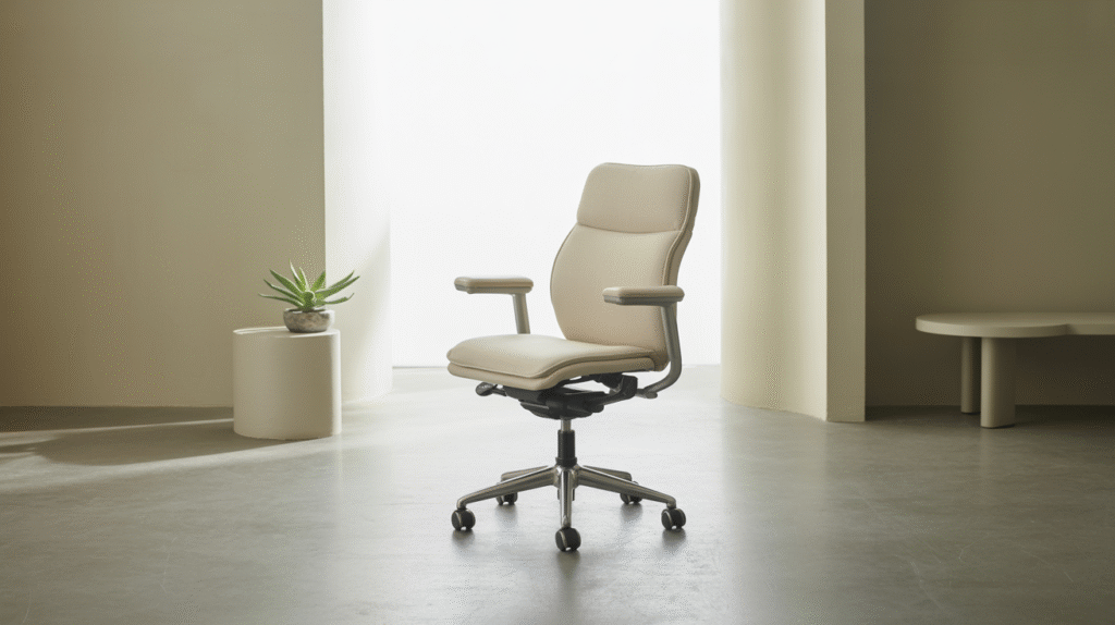 Cream-Colored Ergonomic Chair