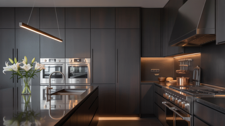 20 Dark Kitchen Inspirations with Luxury Cabinets & Modern Finishes