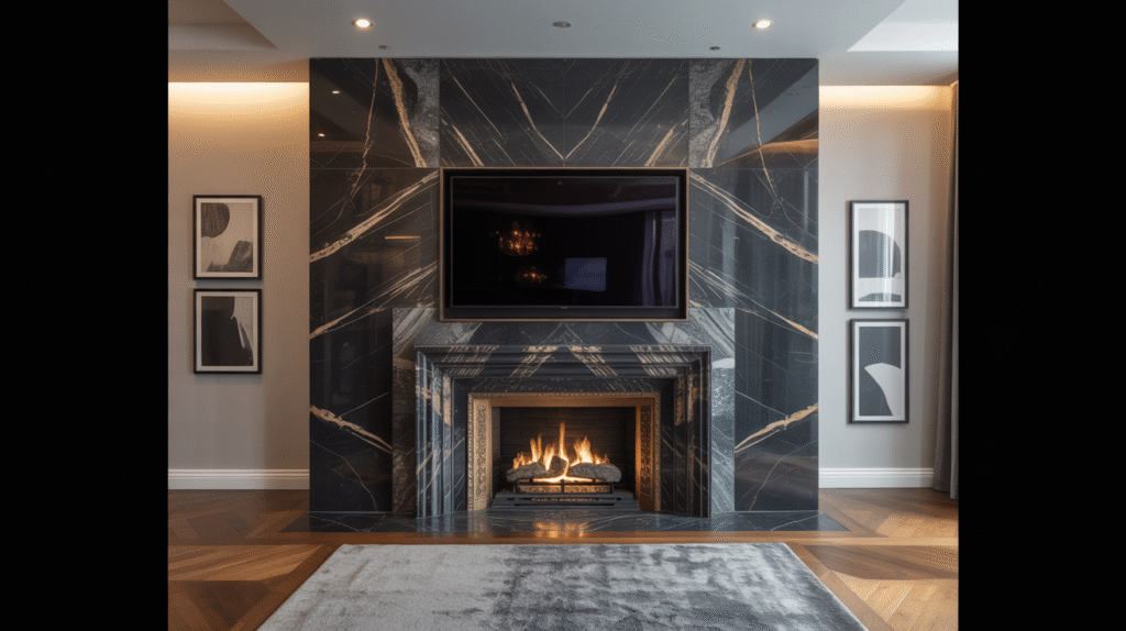 Black Marble Fireplace