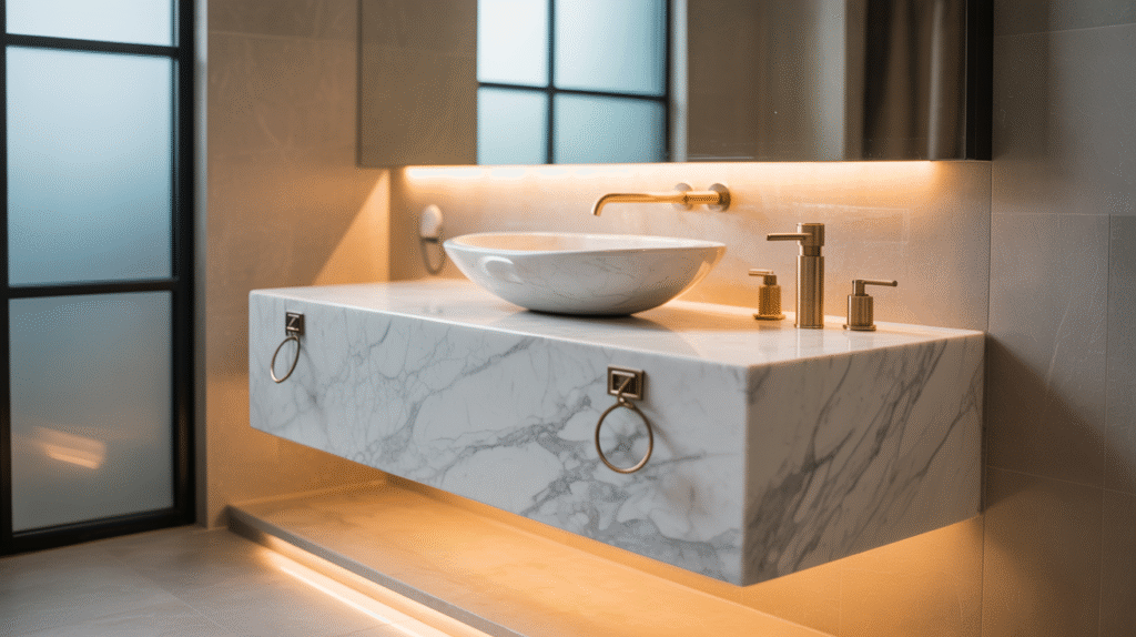 Monolithic Marble Vanity