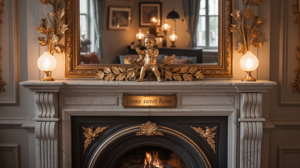 Brass Mirror and Gold Accents