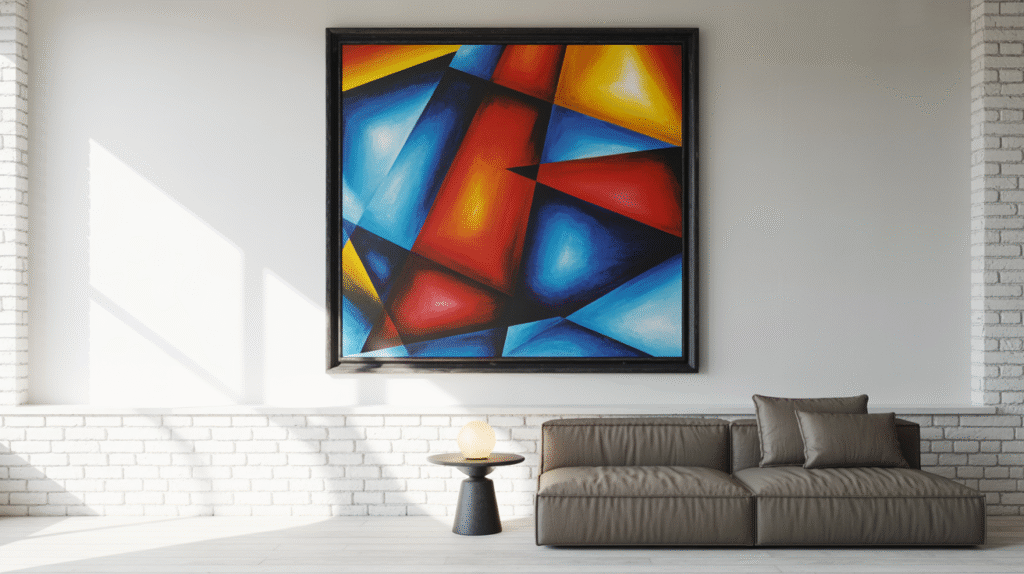 Contemporary Art Above White Brick