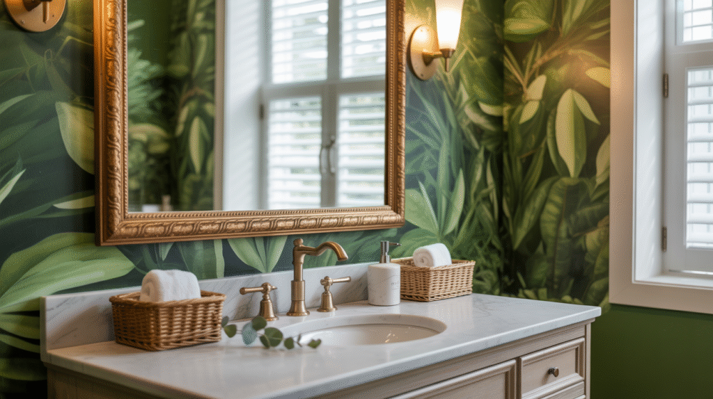 Botanical Wall and Gilded Frame