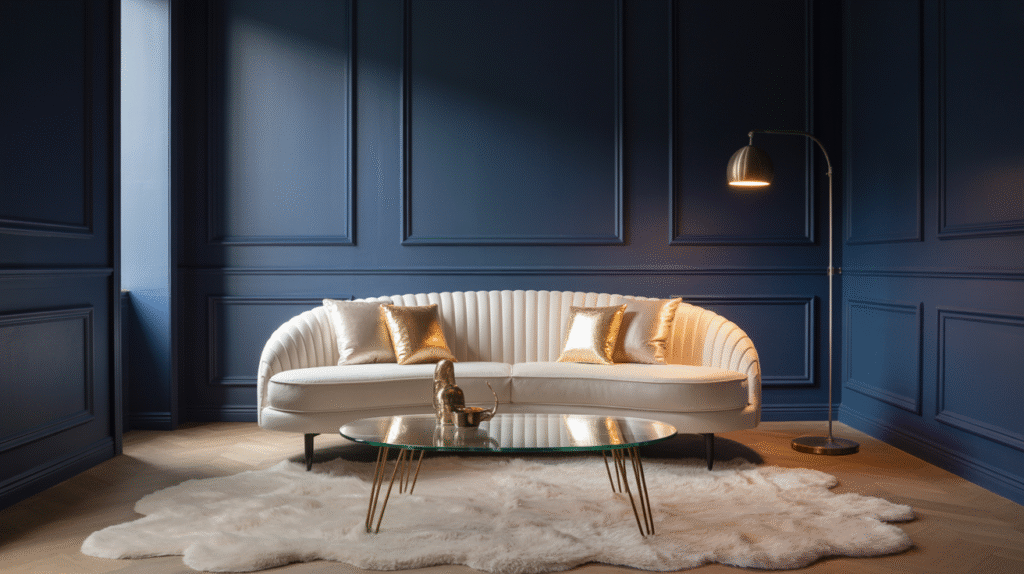 Navy Blue Accent Wall