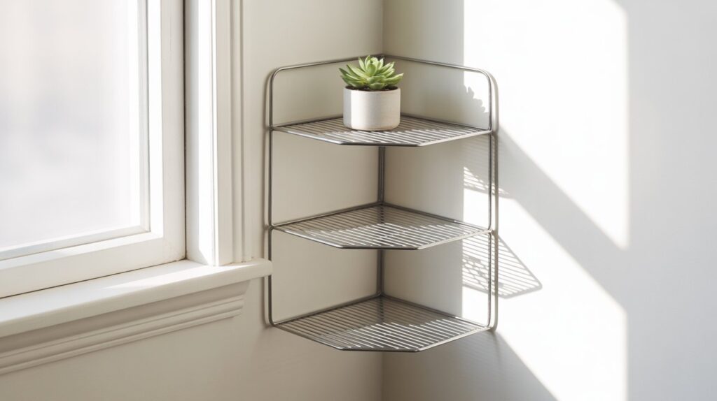 Minimalist Metal Corner Shelf