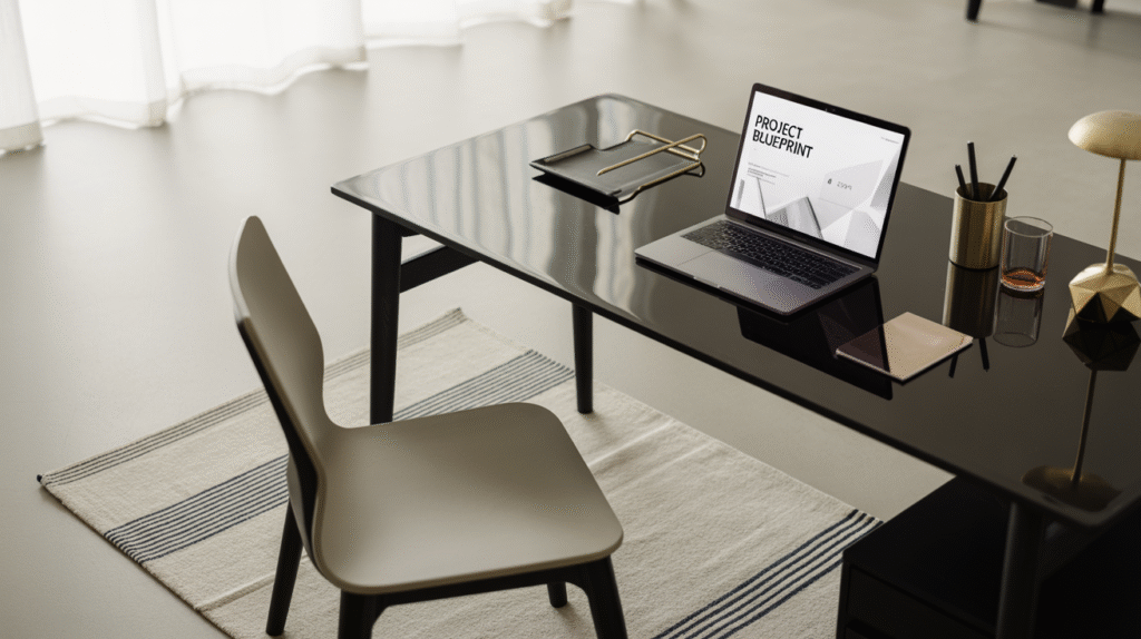 Glossy Black Desk
