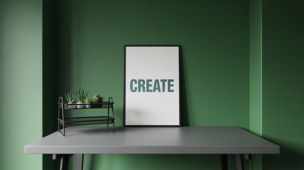 Green, White, and Black Palette