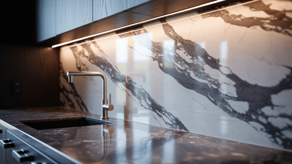 Moody Marble Backsplash