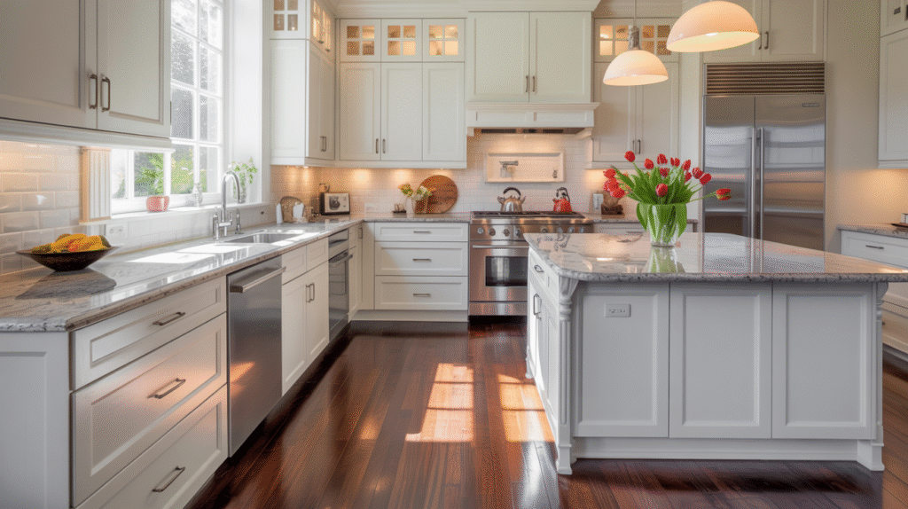 Dark Floors with Light Cabinets