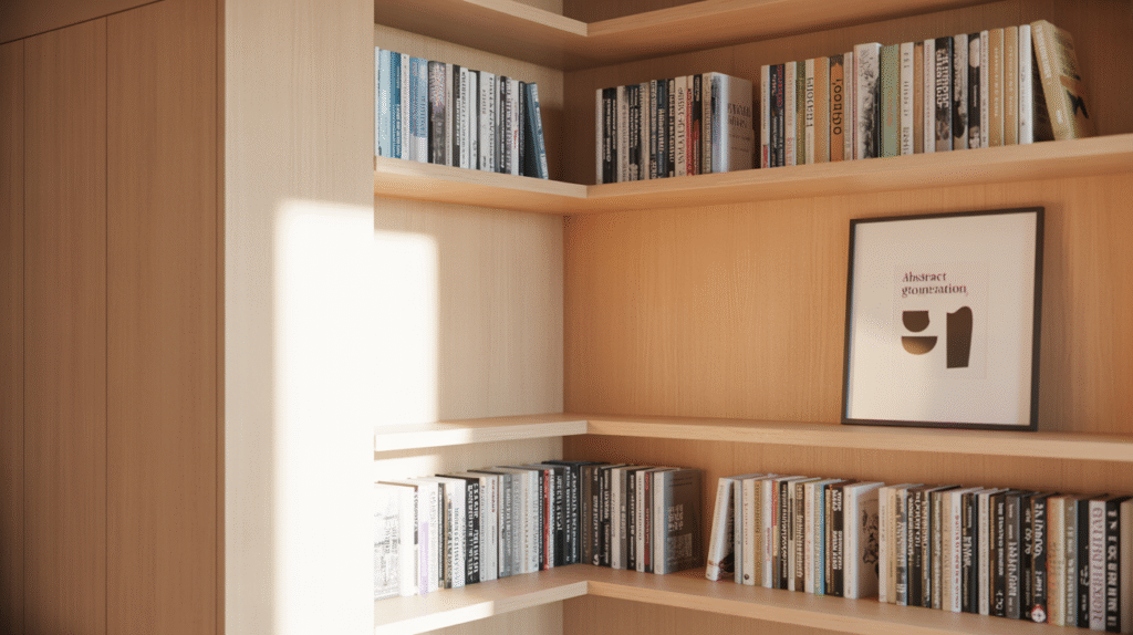 Built-In Corner Bookshelves