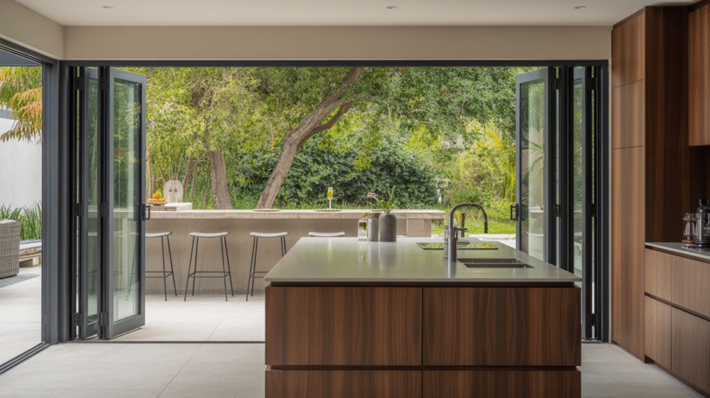 Semi-Open Kitchen with Outdoor Bar