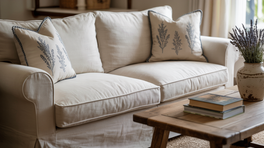 Linen Slipcovered Sofa