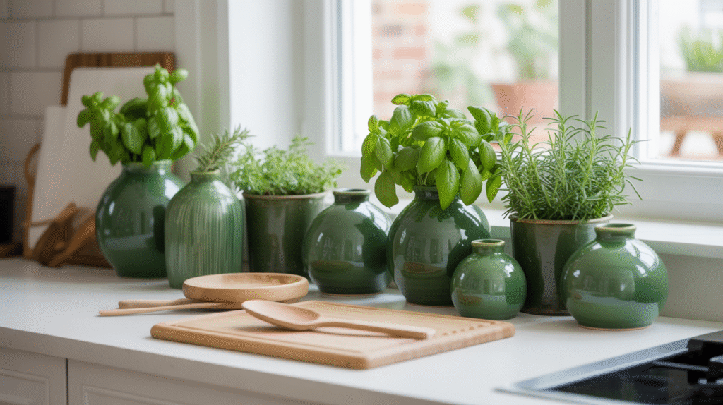 Elegant Green and White Harmony