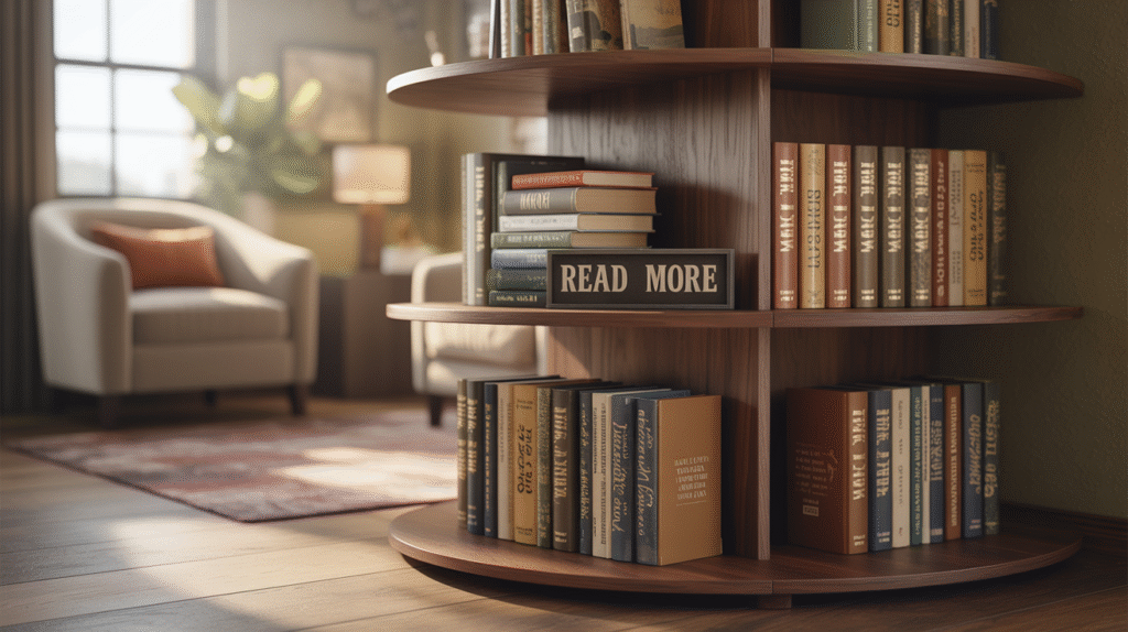 Rotating Corner Bookshelf