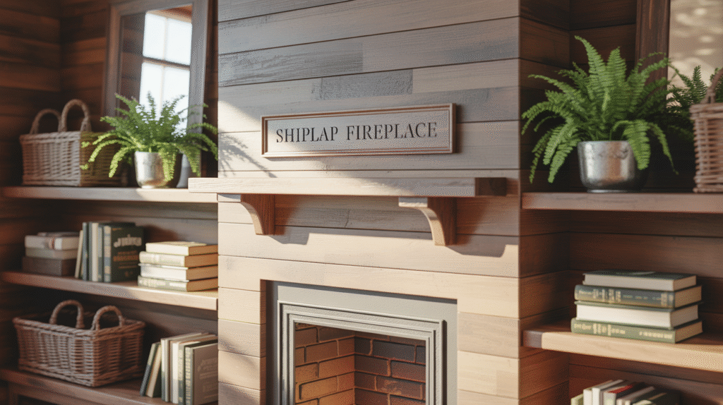 Open Shelving Beside the Fireplace